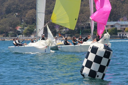 Coming to the finish in the petit final - Pierce calls a penalty on Gilmour - 20th Harken International Youth Match Racing Championships &copy; Damian Devine